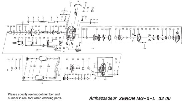 Photo1: [ABU] Genuine Spare Parts for ZENON MG-X-L Product code: 1552847 **Back-order (Shipping in 3-4 weeks after receiving order) (1)