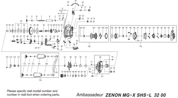 Photo1: [ABU] Genuine Spare Parts for ZENON MG-X-SHS-L Product code: 1552849 **Back-order (Shipping in 3-4 weeks after receiving order) (1)