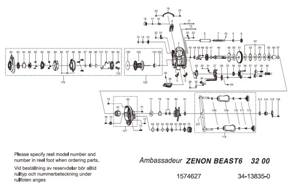 Photo1: [ABU] Genuine Spare Parts for ZENON BEAST6 Product code: 1574627 **Back-order (Shipping in 3-4 weeks after receiving order) (1)