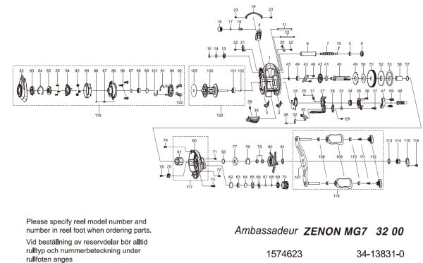 Photo1: [ABU] Genuine Spare Parts for ZENON MG7 Product code: 1574623  **Back-order (Shipping in 3-4 weeks after receiving order) (1)
