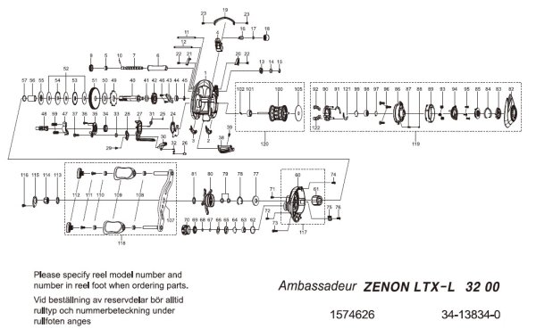 Photo1: [ABU] Genuine Spare Parts for ZENON LTX-L Product code: 1574626  **Back-order (Shipping in 3-4 weeks after receiving order) (1)