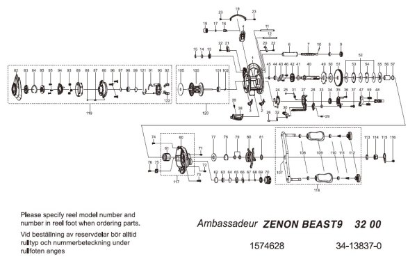 Photo1: [ABU] Genuine Spare Parts for ZENON BEAST9 Product code:1574629   **Back-order (Shipping in 3-4 weeks after receiving order) (1)