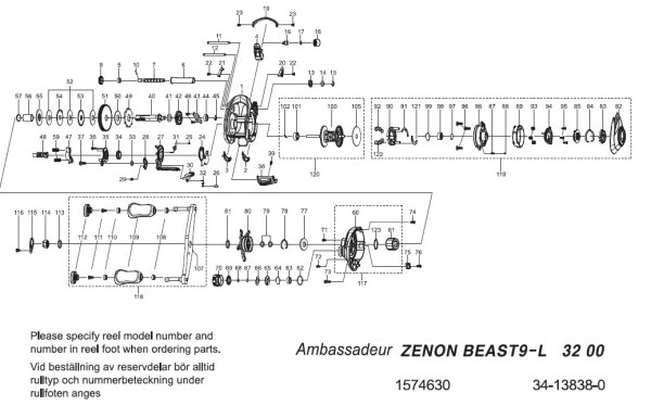 Photo1: [ABU] Genuine Spare Parts for ZENON BEAST9-L Product code:1574630   **Back-order (Shipping in 3-4 weeks after receiving order) (1)