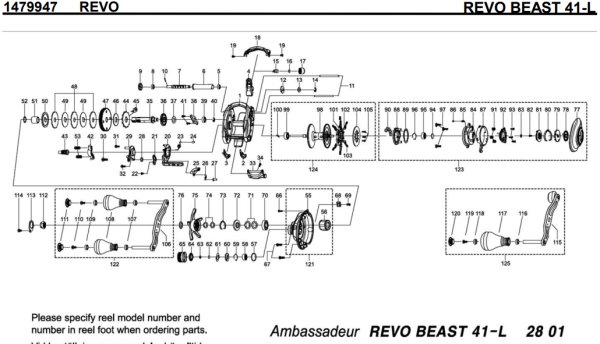 Photo1: [ABU] Genuine Spare Parts for REVO BEAST 41-L Product code: 1479947 **Back-order (Shipping in 3-4 weeks after receiving order) (1)