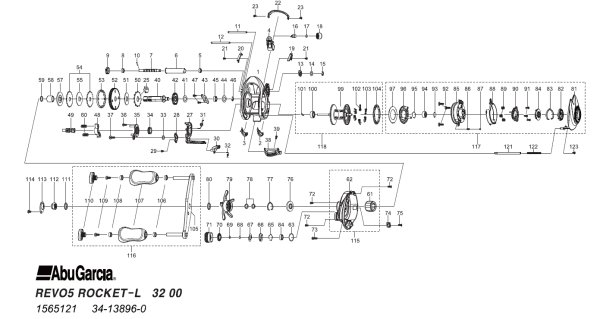 Photo1: [ABU] Genuine Spare Parts for REVO5 ROCKET-L Product code:1565121 **Back-order (Shipping in 3-4 weeks after receiving order) (1)