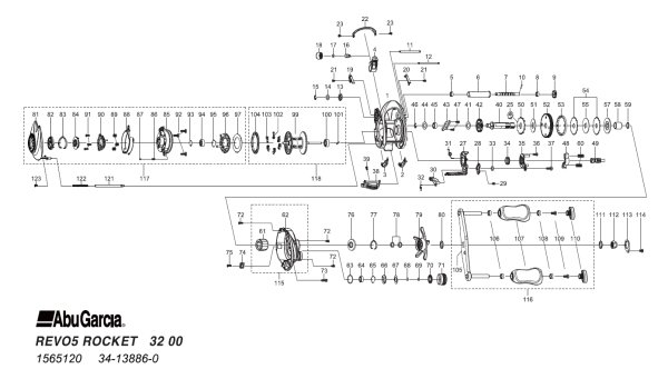 Photo1: [ABU] Genuine Spare Parts for REVO5 ROCKET Product code:1565120 **Back-order (Shipping in 3-4 weeks after receiving order) (1)