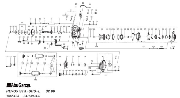 Photo1: [ABU] Genuine Spare Parts for REVO5 STX-SHS-L Product code:1565123 **Back-order (Shipping in 3-4 weeks after receiving order) (1)