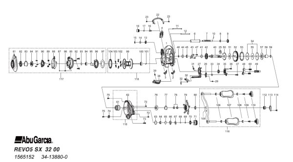 Photo1: [ABU] Genuine Spare Parts for REVO5 SX Product code:1565152 **Back-order (Shipping in 3-4 weeks after receiving order) (1)