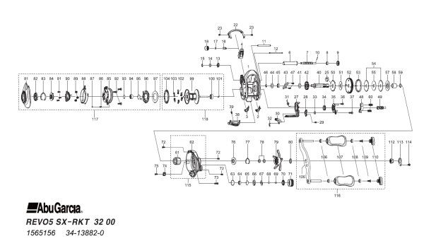 Photo1: [ABU] Genuine Spare Parts for REVO5 SX-Rocket Product code:1565156 **Back-order (Shipping in 3-4 weeks after receiving order) (1)