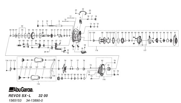 Photo1: [ABU] Genuine Spare Parts for REVO5 SX-L Product code:1565153 **Back-order (Shipping in 3-4 weeks after receiving order) (1)