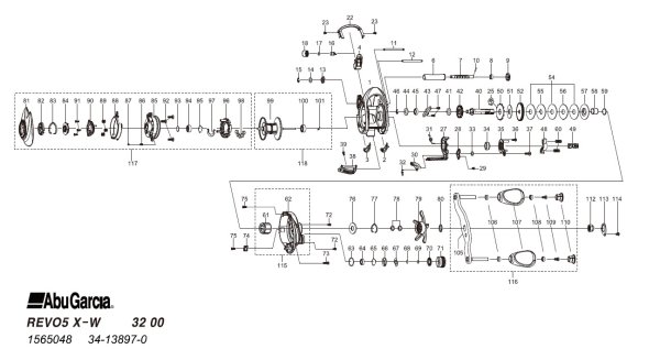 Photo1: [ABU] Genuine Spare Parts for REVO5 X-Winch Product code:1565048 **Back-order (Shipping in 3-4 weeks after receiving order) (1)