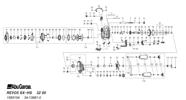 Photo1: [ABU] Genuine Spare Parts for REVO5 SX-HS Product code:1565154 **Back-order (Shipping in 3-4 weeks after receiving order) (1)