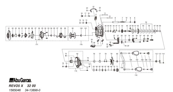 Photo1: [ABU] Genuine Spare Parts for REVO5 X Product code:1565046 **Back-order (Shipping in 3-4 weeks after receiving order) (1)