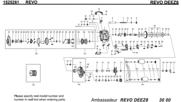 Photo1: [ABU] Genuine Spare Parts for 20 REVO DEEZ8 Product code: 1525261 **Back-order (Shipping in 3-4 weeks after receiving order) (1)