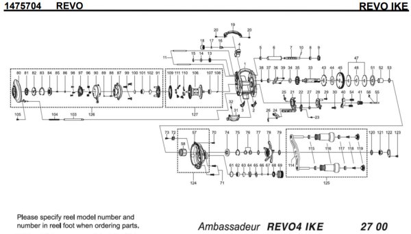 Photo1: [ABU] Genuine Spare Parts for 20 REVO IKE Product code: 1475704 **Back-order (Shipping in 3-4 weeks after receiving order) (1)
