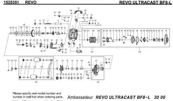 Photo1: [ABU] Genuine Spare Parts for 20 REVO ULTRACAST BF8-L Product code: 1525351 **Back-order (Shipping in 3-4 weeks after receiving order) (1)