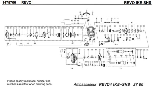 Photo1: [ABU] Genuine Spare Parts for 20 REVO IKE-SHS Product code:1475706**Back-order (Shipping in 3-4 weeks after receiving order) (1)