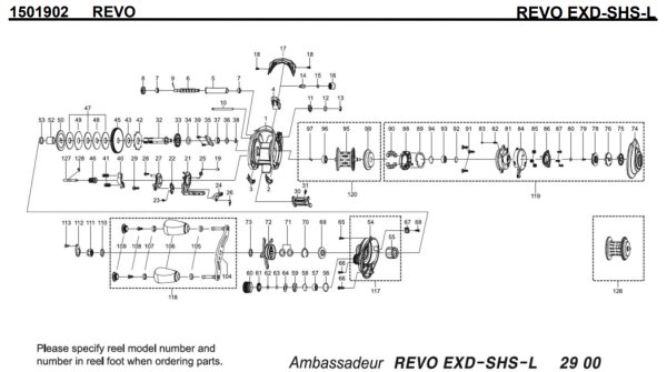 Photo1: [ABU] Genuine Spare Parts for 20 REVO EXD-SHS-L Product code:1501902**Back-order (Shipping in 3-4 weeks after receiving order) (1)