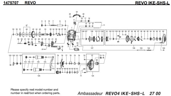 Photo1: [ABU] Genuine Spare Parts for 20 REVO IKE-SHS-L Product code:1475707**Back-order (Shipping in 3-4 weeks after receiving order) (1)
