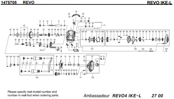 Photo1: [ABU] Genuine Spare Parts for 20 REVOIKE-L Product code:1475705**Back-order (Shipping in 3-4 weeks after receiving order) (1)