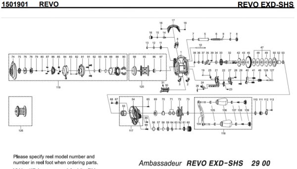 Photo1: [ABU] Genuine Spare Parts for 20 REVO EXD-SHS Product code:1501901**Back-order (Shipping in 3-4 weeks after receiving order) (1)
