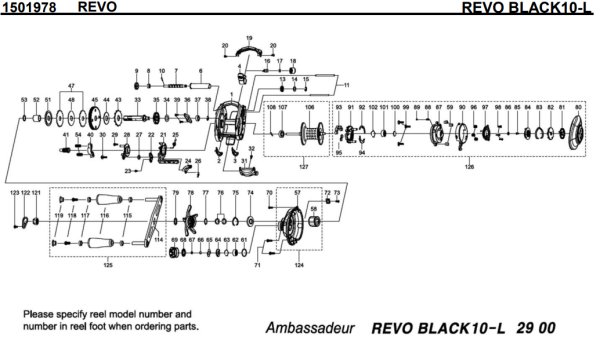 Photo1: [ABU] Genuine Spare Parts for REVO BLACK10-L Product code:1501978 **Back-order (Shipping in 3-4 weeks after receiving order) (1)