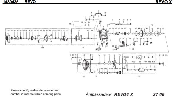 Photo1: [ABU] Genuine Spare Parts for REVO X Product code:1430435 **Back-order (Shipping in 3-4 weeks after receiving order) (1)