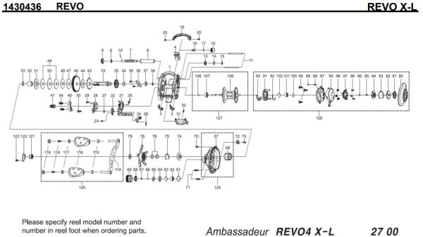 Photo1: [ABU] Genuine Spare Parts for REVO X-L Product code:1430436 **Back-order (Shipping in 3-4 weeks after receiving order) (1)