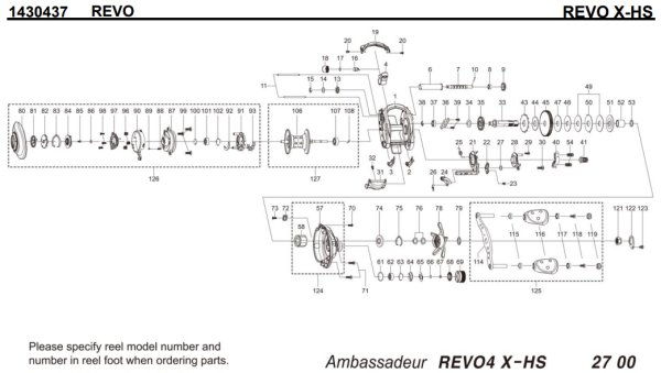 Photo1: [ABU] Genuine Spare Parts for REVO X-HS Product code:1430437 **Back-order (Shipping in 3-4 weeks after receiving order) (1)