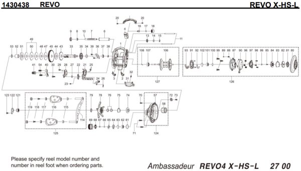 Photo1: [ABU] Genuine Spare Parts for REVO X-HS-L Product code:1430438 **Back-order (Shipping in 3-4 weeks after receiving order) (1)