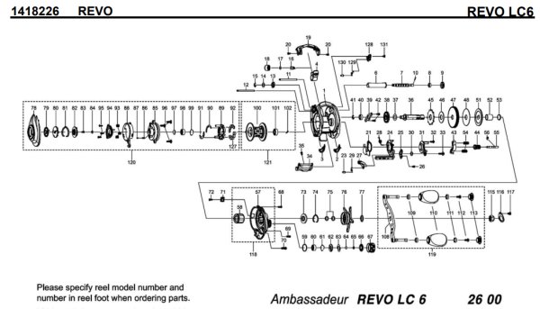 Photo1: [ABU] Genuine Spare Parts for REVO LC6 Product code: 1418226 **Back-order (Shipping in 3-4 weeks after receiving order) (1)