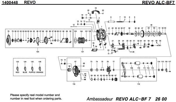 Photo1: [ABU] Genuine Spare Parts for REVO  ALC-BF7 Product code: 1400448**Back-order (Shipping in 3-4 weeks after receiving order) (1)