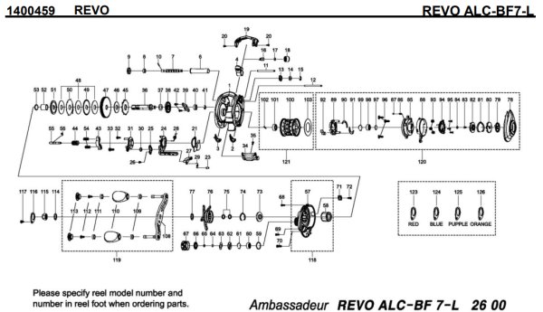 Photo1: [ABU] Genuine Spare Parts for REVO  ALC-BF7-L Product code: 1400459**Back-order (Shipping in 3-4 weeks after receiving order) (1)