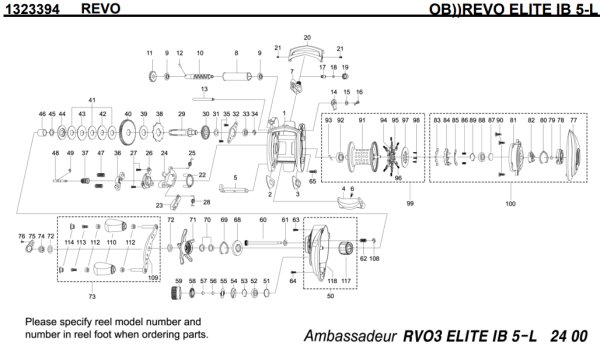 Photo1: [ABU] Genuine Spare Parts for REVO ELITE IB 5-L Product code:1323394 **Back-order (Shipping in 3-4 weeks after receiving order) (1)