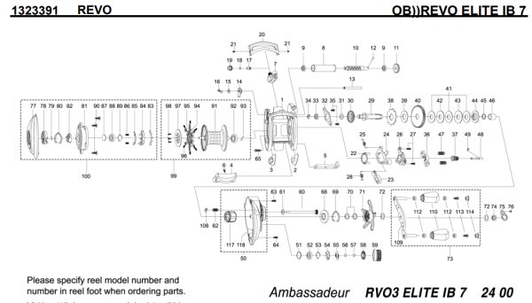 Photo1: [ABU] Genuine Spare Parts for REVO ELITE IB 7 Product code:1323391 **Back-order (Shipping in 3-4 weeks after receiving order) (1)