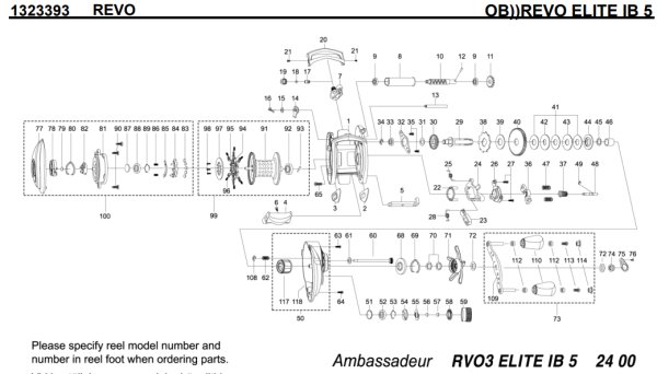 Photo1: [ABU] Genuine Spare Parts for REVO ELITE IB 5 Product code:1323393 **Back-order (Shipping in 3-4 weeks after receiving order) (1)