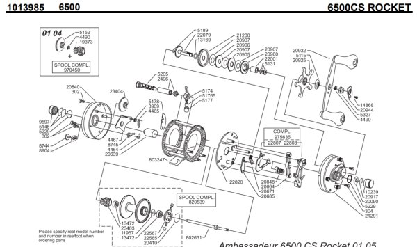 Photo1: [ABU] Genuine Spare Parts for REVO ELITE IB 7-L Product code:1323392 **Back-order (Shipping in 3-4 weeks after receiving order) (1)