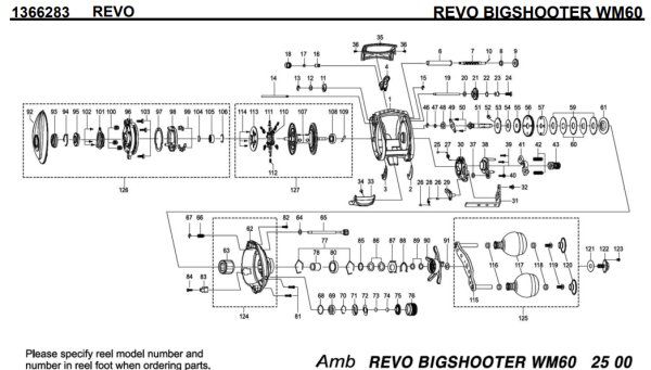 Photo1: [ABU] Genuine Spare Parts for REVO BIGSHOOTER WM60 Product code:1366283 **Back-order (Shipping in 3-4 weeks after receiving order) (1)