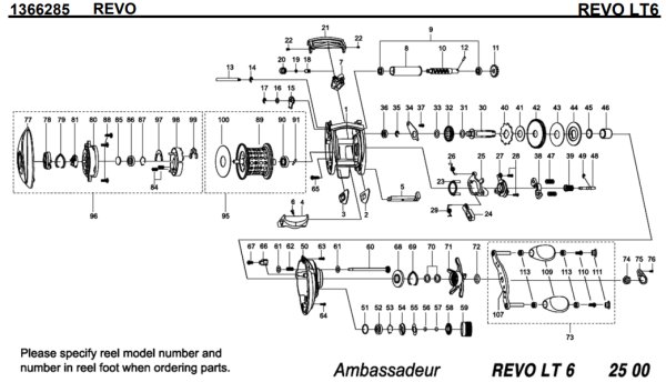 Photo1: [ABU] Genuine Spare Parts for REVO LT6 Product code:1366285 **Back-order (Shipping in 3-4 weeks after receiving order) (1)