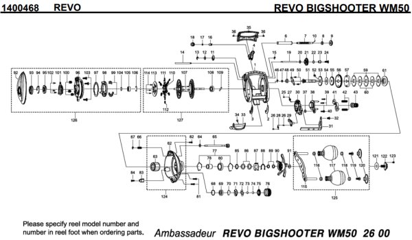 Photo1: [ABU] Genuine Spare Parts for REVO BIGSHOOTER WM50 Product code:1400468 **Back-order (Shipping in 3-4 weeks after receiving order) (1)