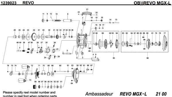 Photo1: [ABU] Genuine Spare Parts for REVO MGX-L Product code:1239023 **Back-order (Shipping in 3-4 weeks after receiving order) (1)