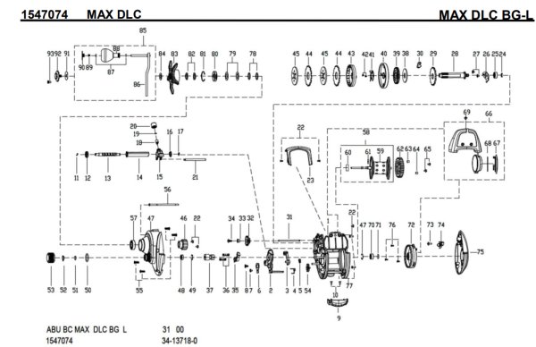 Photo1: [ABU] Genuine Spare Parts for 2021 MAX DLC BG-L Product code: 1547074 **Back-order (Shipping in 3-4 weeks after receiving order) (1)