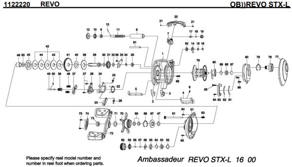 Photo1: [ABU] Genuine Spare Parts for REVO STX-L Product code:1122220 **Back-order (Shipping in 3-4 weeks after receiving order) (1)