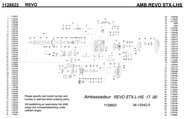 Photo1: [ABU] Genuine Spare Parts for REVO STX-LHS Product code:1128822 **Back-order (Shipping in 3-4 weeks after receiving order) (1)