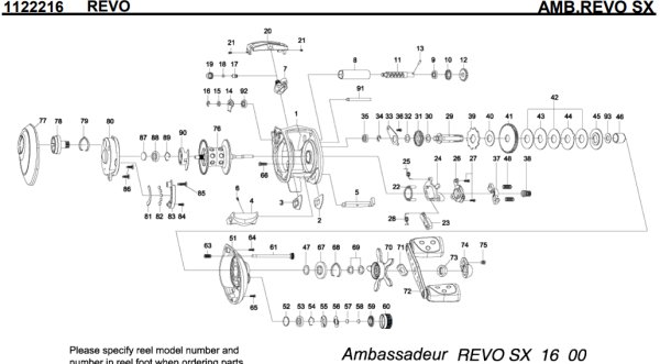 Photo1: [ABU] Genuine Spare Parts for REVO SX Product code:1122216**Back-order (Shipping in 3-4 weeks after receiving order) (1)