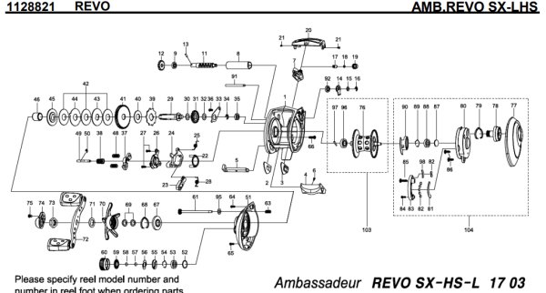 Photo1: [ABU] Genuine Spare Parts for REVO SX-LHS Product code:1128821**Back-order (Shipping in 3-4 weeks after receiving order) (1)
