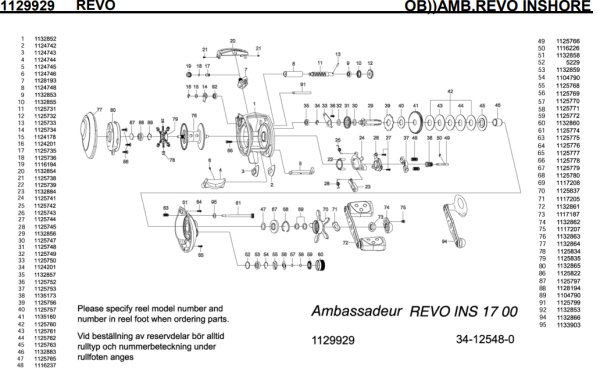 Photo1: [ABU] Genuine Spare Parts for REVO INSHORE Product code: 1129929 **Back-order (Shipping in 3-4 weeks after receiving order) (1)
