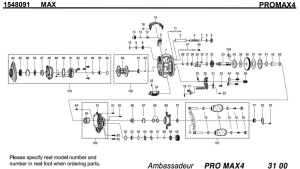 Photo1: [ABU] Genuine Spare Parts for 2021 PROMAX4 Product code: 1548091 **Back-order (Shipping in 3-4 weeks after receiving order) (1)