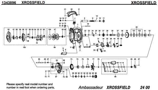 Photo1: [ABU] Genuine Spare Parts for XROSSFIELD Product code: 1343896 **Back-order (Shipping in 3-4 weeks after receiving order) (1)