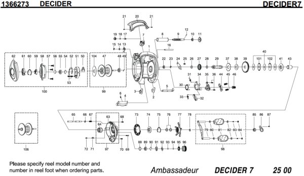 Photo1: [ABU] Genuine Spare Parts for DECIDER 7 Product code: 1366273 **Back-order (Shipping in 3-4 weeks after receiving order) (1)